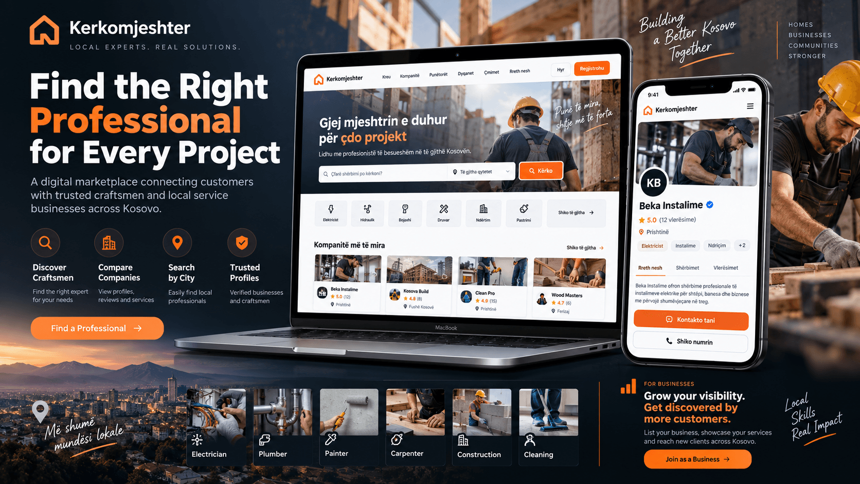 KerkoMjeshter product presentation and application interfaces