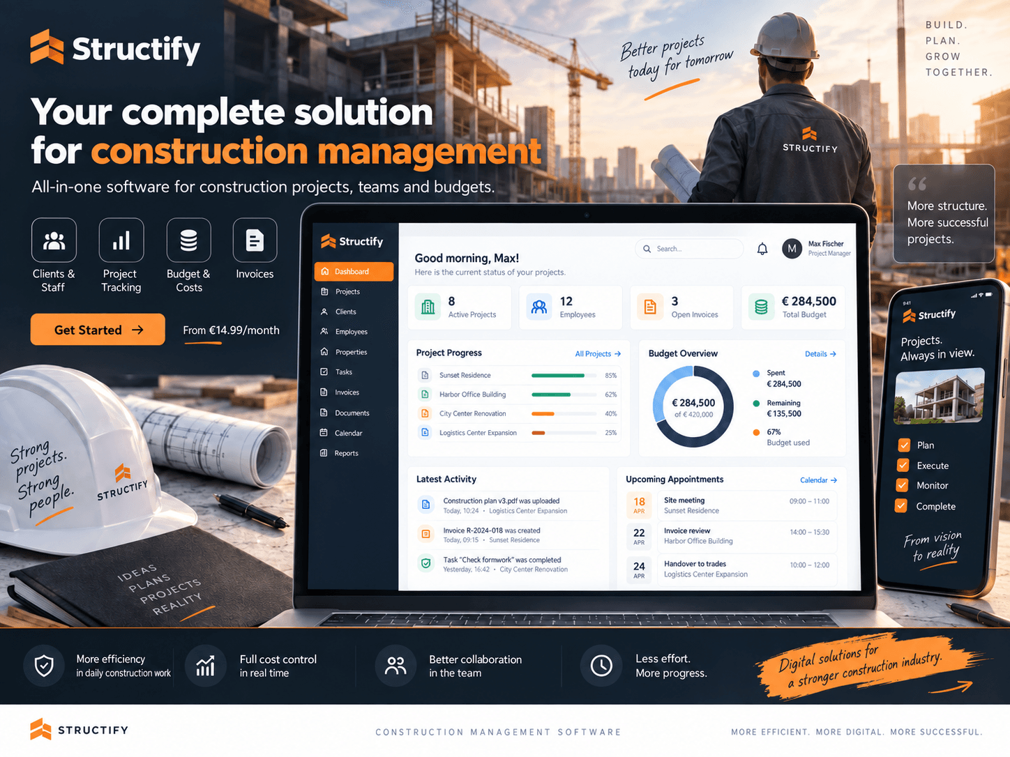 Structify product presentation and application interfaces